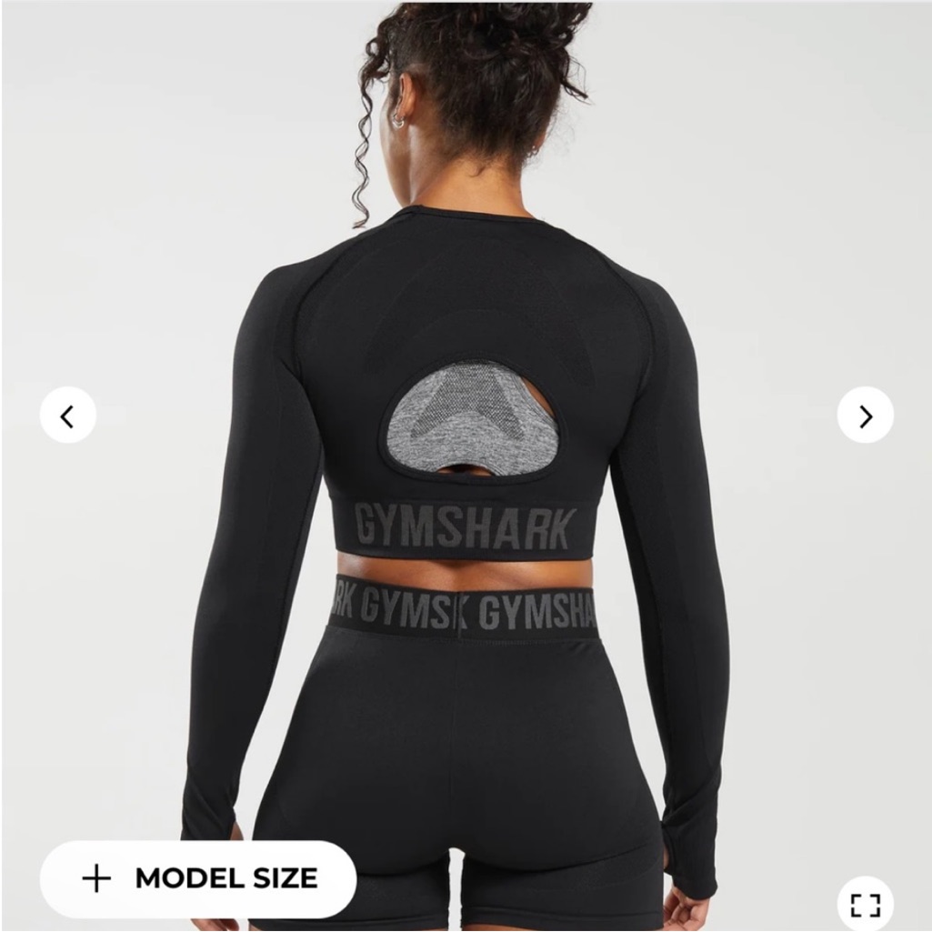 Gym Shark Flex Cropped Long Sleeve Workout Top